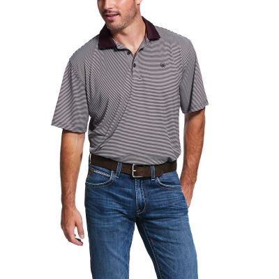 Ariat Micro Stripe TEK Gri Polo Erkek (15320-008)